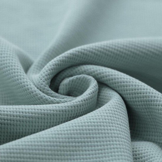Tessuto Jersey Di Waffle Piqué Verde Mare - (Jersey Tessuti)