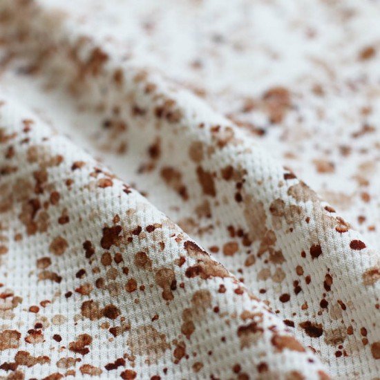 Tessuto Jersey Di Waffle Piqué - Macchie Di Vernice Cognac - (Jersey Tessuti)