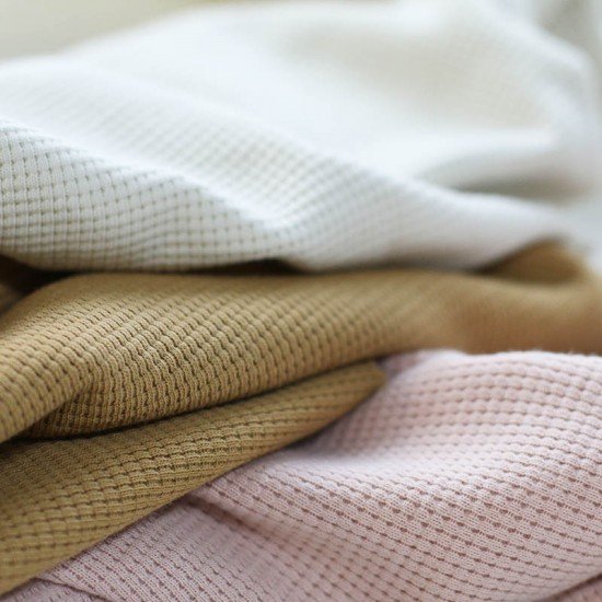 Tessuto Jersey Di Waffle Piqué Beige Naturel - (Jersey Tessuti)