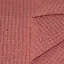 Waffle Pique Fabric Clay Pink