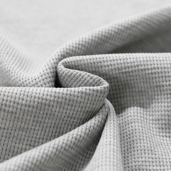Tissu Jersey Gaufré Tricoté Gris Clair Melange - (Tissus Jersey)