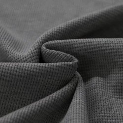 Waffle Knit Jersey Fabric Dark Grey Melange