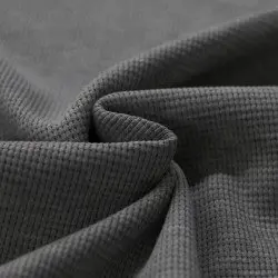 Waffelstrick Jersey Stoff Dunkelgrau Melange