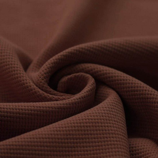 Tissu Jersey Gaufré Tricoté Brun Clair  - (Tissus Jersey)