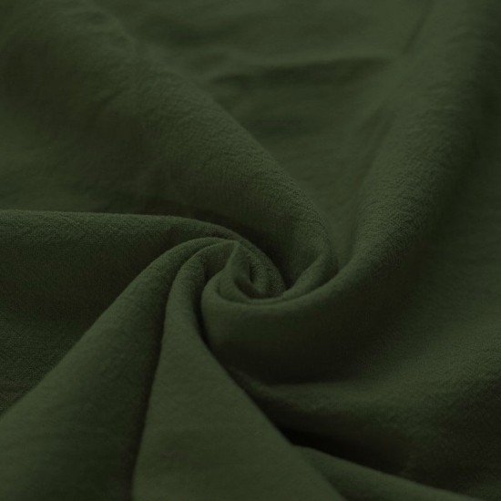 Tessuto Di Cotone Lavato Verde Militare - (Deco Tessuti)