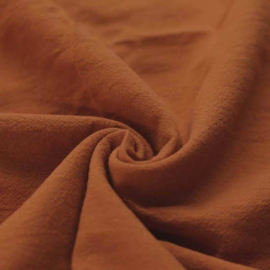 Tessuto Di Cotone Lavato Cognac - (Deco Tessuti)