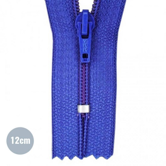 Lynlås YKK Kobolt 12CM Nylon - (Ikke Delbar YKK Lynlåse Kunststof)