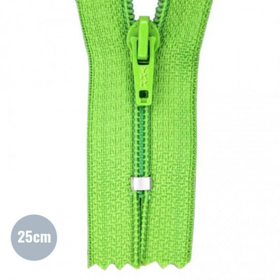 Reißverschlüsse Lime 25CM Nylon  - (Nicht Teilbar YKK Reissverschlüsse Nylon)