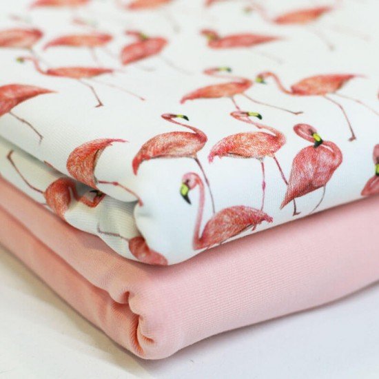 Jersey Cotton Fabric Digital Print - Flamingo