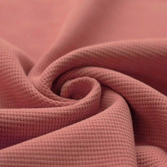 Waffelstrick Jersey Stoff Lehm Rosa - (Jersey Stoffe)