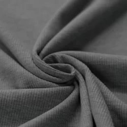 Ribstrick Jersey Stoff Dunkelgrau Melange