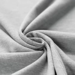 Rib Jersey Stof Licht Grijs Melange