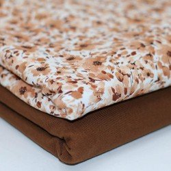 Jersey Katoen Digitale Print - Filler Bloem Licht Bruin Jersey Katoen Digitale Print - Filler Bloem Licht Bruin