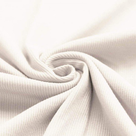 Rib Knit Jersey Fabric Ecru - (Jersey Fabrics)