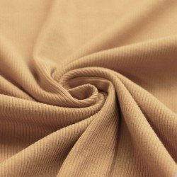 Rib Knit Jersey Fabric Camel