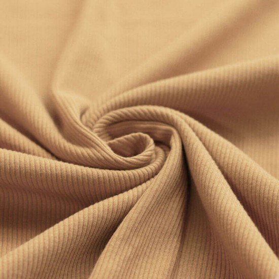Rib Knit Jersey Fabric Camel - (Jersey Fabrics)
