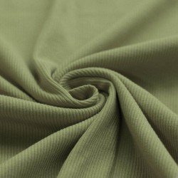 Rib Knit Jersey Fabric Olive