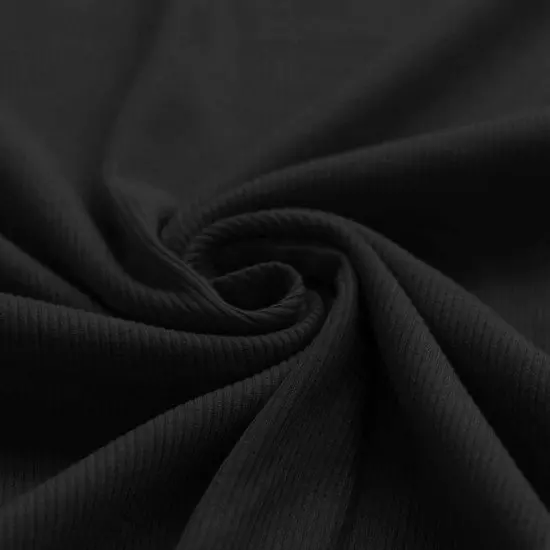 Rib Jersey Stof Zwart Rib Jersey Stof Zwart - (Jersey Stoffen)