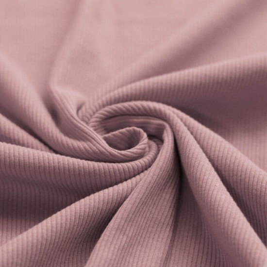 Tessuto Jersey Di Cotone Costine Rosa Antico - (Jersey Tessuti)
