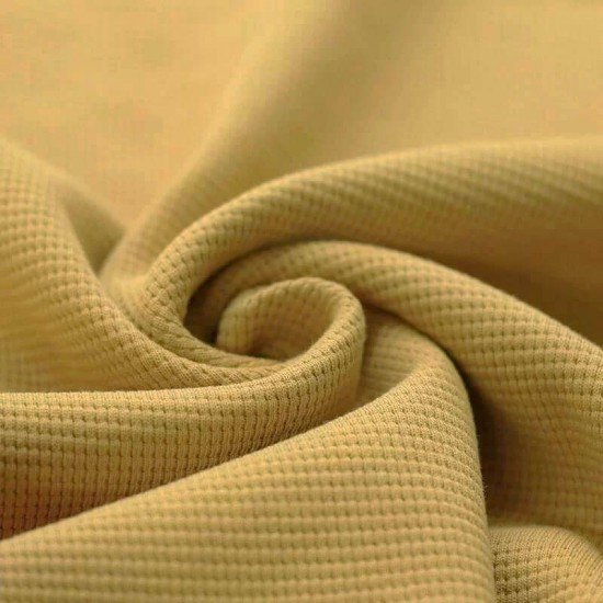Tessuto Jersey Di Waffle Piqué Senape - (Jersey Tessuti)