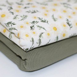 Jersey Katoen Digitale Print - Madeliefje Jersey Katoen Digitale Print - Madeliefje