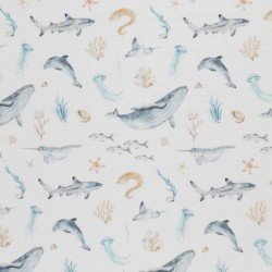 Jersey Cotton Fabric Digital Print - Sea Life