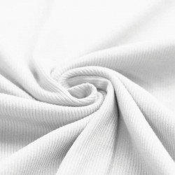 Rib Knit Jersey Fabric White