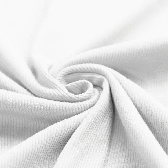 Rib Knit Jersey Fabric White - (Jersey Fabrics)