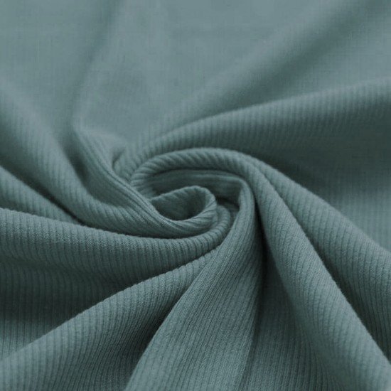 Tessuto Jersey Di Cotone Costine Antico Verde - (Jersey Tessuti)