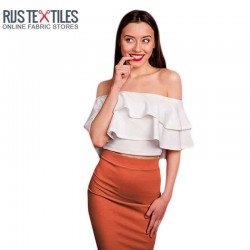 Deluxe Stretch Satin Fabric Burnt Orange