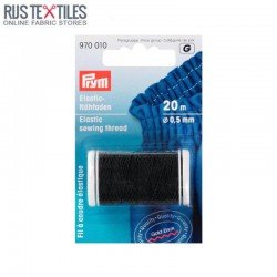 Elastic Sewing Thread Black 20m Prym 970010