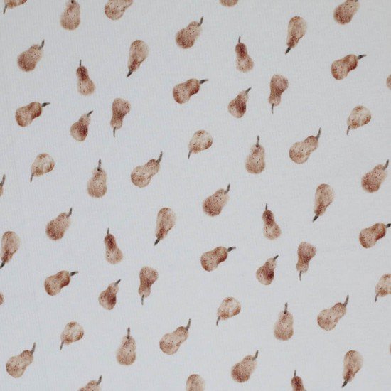 Bomuld Poplin Stof Digital Trykt - Pærer - (Bomuld Poplin Print )
