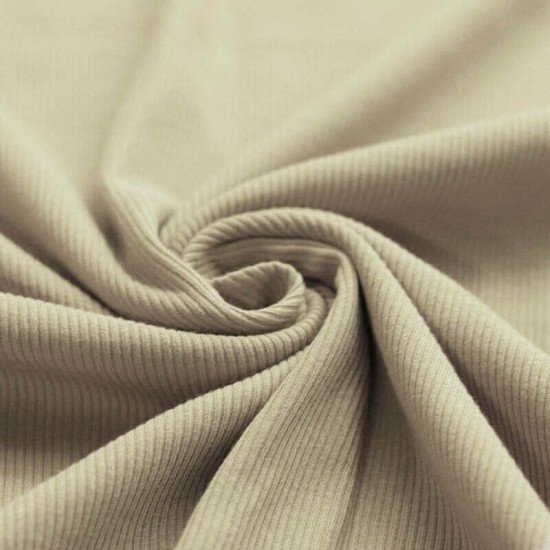 Tissu Maille Tricot Côtelé Beige Foncé - (Tissus Jersey)