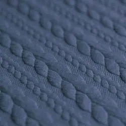 Gebreide Kabel Jacquard Stof Donker Jeans