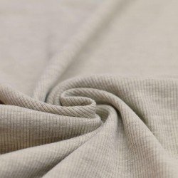 Rib Knit Jersey Fabric Beige Melange