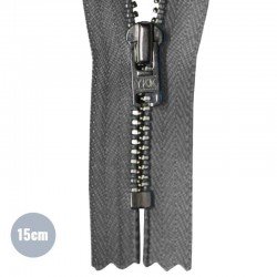 Zipper Dark Grey 15CM Metal