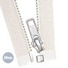 Silver Metal Divisible Zipper YKK Ecru 80CM