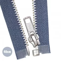 Zilver Metaal Deelbare Rits YKK Donker Jeans 40CM