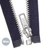 Silver Metal Divisible Zipper YKK Navy 60CM