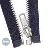 Silver Metal Divisible Zipper YKK Navy 80CM