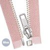 Silver Metal Divisible Zipper YKK Nude Pink 60CM