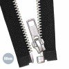 Silver Metal Divisible Zipper YKK Black 80CM