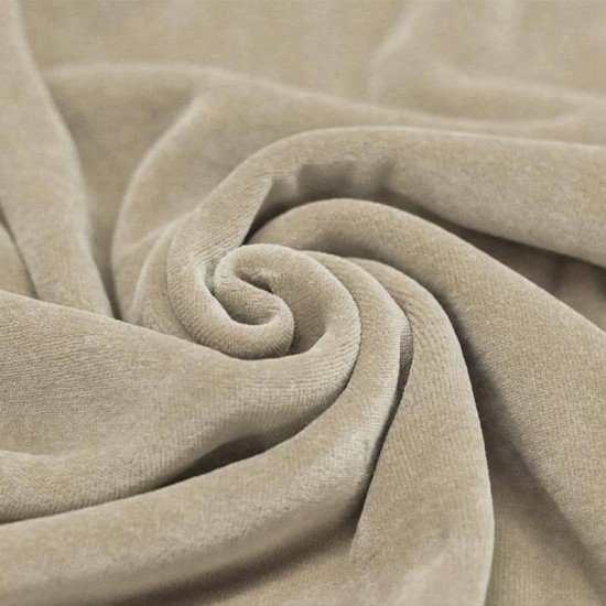 Tissu Nicky Velours Beige Foncé - (Nicky Velours Tissus)