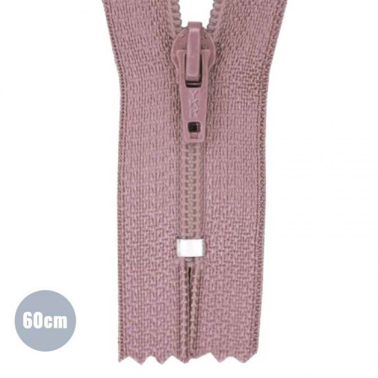 Zipper YKK Old Pink 60CM Nylon Not Divisible