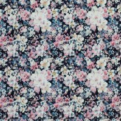 Jersey Cotton Fabric Digital Print - Blooming Branches Pink