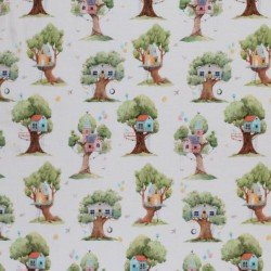 Cotton Poplin Digital Print - Treehouse