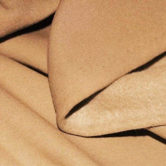 Tessuto Felpa Cotone Cammello - (Tessuti Felpa Cotone (Rovescio Garzato) )