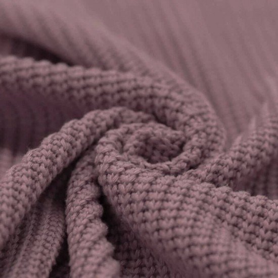 Tissu Point De Maille Tricot Vieux Mauve - (Tissus Deco)