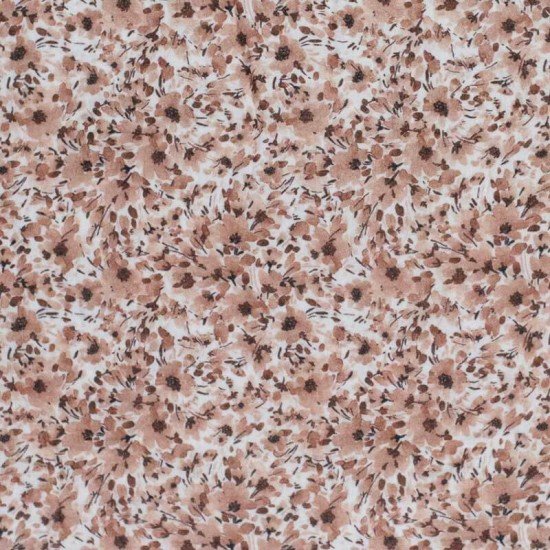 Double Gauze Fabric Digital Print - Filler Flower Light Brown Double Gauze Fabric Digital Print - Filler Flower Light Brown