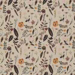 Jersey Cotton Fabric Digital Print - Brown Branches